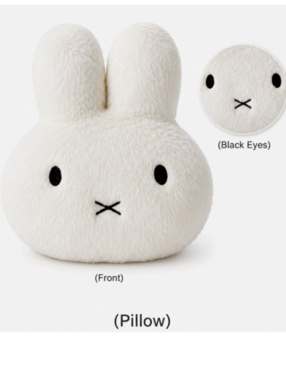 Large Miffy Style Rabbit Plush Pillow White Bunny Cushion Soft Toy Room Decor